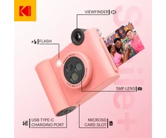 Kodak SMILE+ Momentinis fotoaparatas, 2x3'', Rausva (SPEC)