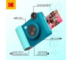 Kodak SMILE+ Momentinis fotoaparatas, 2x3'', Mėlyna