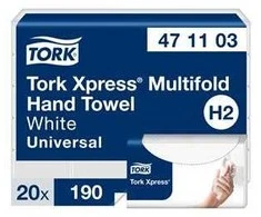 Lapelinis rankšluostinis popierius Tork Xpress Multifold Universal H2 2sl., 23,4 x 21,3 cm (20 vnt.)