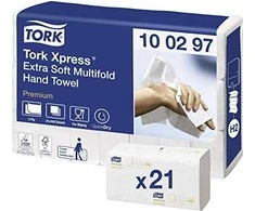 Rankšluostis TORK XPRESS Multifold 471146, 2 sl., 23,4 x 21,3 cm, balta sp. su lapų raštais