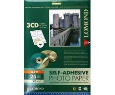 Lipnus popierius lipdukams Lomond Self Adhesive Inkjet Photo Paper Matinis A4 25 lapai x3CD 114/41mm