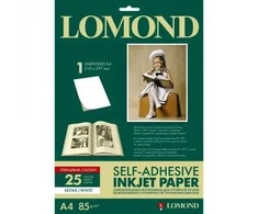 Lipnus popierius lipdukams Lomond Self Adhesive Inkjet Photo Paper Blizgus A4 25 lapai