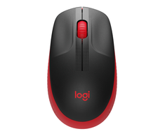 Logitech M190 Full-Size Belaidė pelė, RF belaidė, 1000 DPI, Raudona (SPEC)