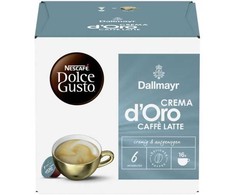 Nescafe Dolce Gusto Dallmayr Crema d'Oro Caffe Latte kava, 16 kapsulių dėžutėje