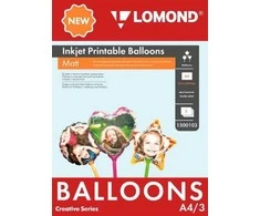 Oro balionai Lomond Inkjet Printable Baloons rašaliniams sp. A4, 3 lapų (Ball/Heart/Star) dvipusis