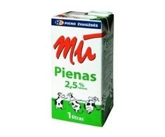 Pienas MŪ, pasterizuotas, 2.5 rieb., 1l x 12vnt.