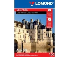 Poliesterio plėvelė Lomond PET Film b/w &amp; color lazeriniams spausdintuvams Skaidri A3, 50 lapų