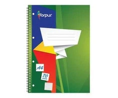 Sąsiuvinis su spirale Forpus, A4/70, linija, minkštas viršelis 0722-022