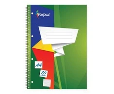 Sąsiuvinis su spirale Forpus, A4/70, linija, minkštas viršelis 0722-022