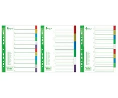 Skiriamieji lapai Forpus, A4, 1-20 spalvos, plastikiniai
