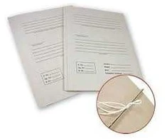 Aplankas SMLT, archyvinis, A4 4cm, 300g., su 2 raišteliais, su spauda, baltas, kartoninis, ekologi