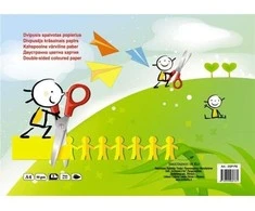Popierius, spalvotas SMLT, A4, 80 g, dvipusis, klijuotas, 8 lapai