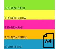 Double_A Spalvotas Neon popierius Double A, 75g, A4, 100 lapų, Rainbow 4, 5 Neon spalvų