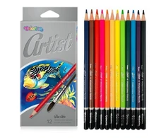 Spalvoti pieštukai, akvareliniai COLORINO Artist, 12 spalvų, apvalūs
