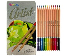 Spalvoti pieštukai COLORINO Artist 12 spalvų, metalinėje dėžutėje