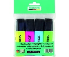 Stanger Teksto žymekliai 1-5 mm, 4 spalvų rinkinys 180009000