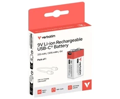 Verbatim 30251 USB-C Įkraunama baterija Li-ion 9V 335mAh (1 vnt pakuotėje)