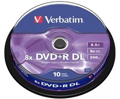 Verbatim DVD+R 8x 8.5GB DL Matte sidabrinis 10 vnt. pakuotė