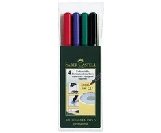Žymeklių nuolatinių rinkinys Faber-Castell 1523 S, 0,4 mm, 4 spalvos CD/DVD 1213-039