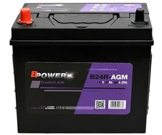 BPOWER B24R-AGM 45Ah 380A (EN) akumuliatorius