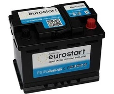 EUROSTART START STOP AGM 60Ah 680A (EN) akumuliatorius