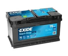 EXIDE EL752 EFB 75Ah 730A (EN) 12V akumuliatorius