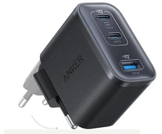 Įkroviklis Anker Nano (70W, 3 lizdai) juodas su 1,5m. USB-C kabeliu