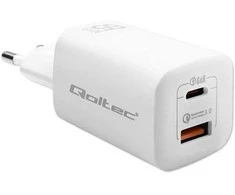 Įkroviklis Qoltec GaN Ultra (50765) 65W USB-C / USB (baltas)