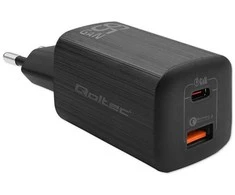 Įkroviklis Qoltec GaN Ultra (50766) 65W USB-C / USB (juodas)