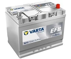 VARTA START STOP N72 (572501076) 72Ah 760A (EN) 12V EFB akumuliatorius