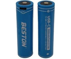 Hismart Baterija 21700 įkraunama su USB-C lizdu, 3.6V, 5000mAh, Li-Ion, 2vnt.