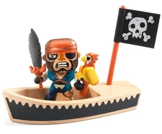 Djeco Arty Toys figūrėlės - Piratai - Bilis Kanotas ir jo valtis