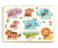 Djeco Medinė dėlionė - Hipopotamas ir draugai