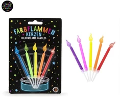 Trendhaus Birthday Fun - Žvakutės su spalvota liepsna (5 vnt., 2 kujundust)