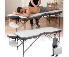 2-Section Aluminum Massage Table inSPORTline Kiyora (186 × 70 × 62.5–85.5 cm)