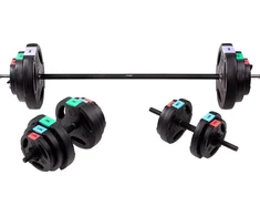 3 dalių hantelių ir štangų rinkinys HMS SGSP60 62kg