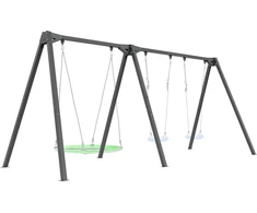 Trivietė lauko sūpynė ant guolių PREMIUM MO-014 - Marbo Sport