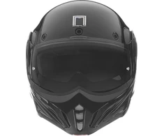 Atverčiamas motociklininko šalmas NOX Premium Stratos P/J, matinis juodas