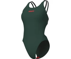 Arena W Tech Multi Solid maudymosi kostiumėlis, tamsiai žalias-juodas, 34