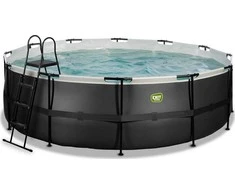 Baseinas EXIT Juodas Leather ø450x122cm su pompa su filtru - juodas