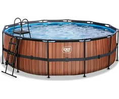 Baseinas EXIT Wood ø450 x 122 cm su pompa su smėlio filtru