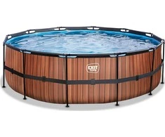 Baseinas EXIT Wood ø450 x 122 cm su pompa su smėlio filtru