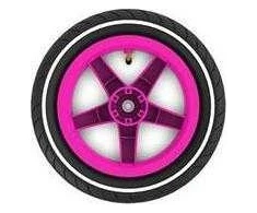 Berg Wheel pink 12.5x2.25-8 slick (baltas striping) traction