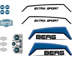 Berg XL rėmo lipdukų rinkinys Basic/Extra, mėlynas