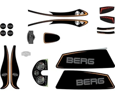 Berg XL rėmo lipdukų rinkinys Juodas Edition