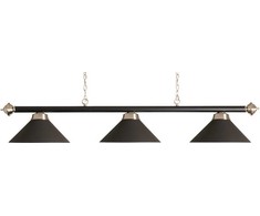 Biliardo stalo šviestuvas su 3 gaubtais Buffalo, matinis, juodas, 150 cm