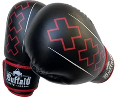 "Buffalo Outrage" bokso pirštinės juodos ir raudonos spalvos 14oz