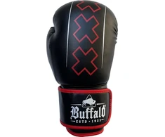 "Buffalo Outrage" bokso pirštinės juodos ir raudonos spalvos 14oz
