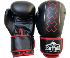 "Buffalo Outrage" bokso pirštinės juodos ir raudonos spalvos 14oz