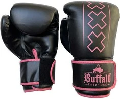 "Buffalo Outrage" bokso pirštinės juodos ir rožinės spalvos 14oz
